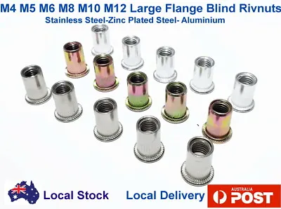 M4 M5 M6 M8 M10 M12 Blind Rivet Nut Nutsert Rivnut Stainless Steel Aluminum • $6.10