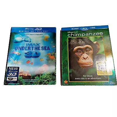 IMAX Under The Sea 3D And Disney Nature Chimpanzee (Blu-Ray) With Slipcovers • $14.99