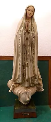 OUR LADY OF FATIMA W/ DOVES Vtg VERY LG 680m CELLULOID FIGURE STATUE • $200