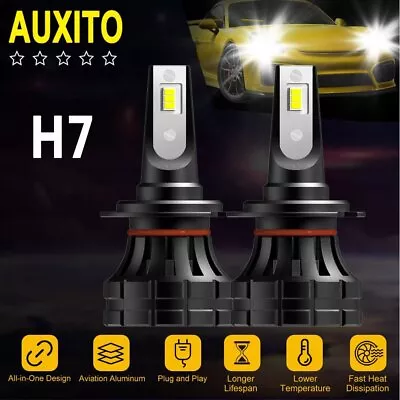 2x H7 Super White Xenon Headlight Bulbs 100w Upgrade Hid 499 Full Dipped 477 12v • $28.61