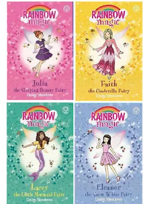 NEW SET X 4 RAINBOW MAGIC FAIRYTALE FAIRIES 152 153 154 155 Julia Eleanor Faith • £14.95