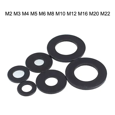Black Flat Metal Washers Grade 8.8 - M2 M3 M4 M5 M6 M8 M10 M12 M16 M20 M22 M24 • £1.43