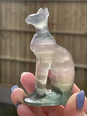 Fluorite Egyptian Cat Crystal Carving • £18