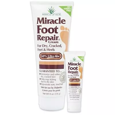 Miracle Foot Repair Cream 8 Oz And 1 Oz Combo Repairs Dry Cracked Heels And F... • $25.12