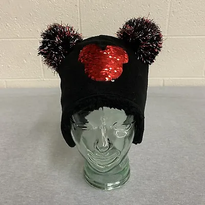 Disney Minnie Mouse Sequin Bow Stocking Cap Winter Beanie Hat Toque GAP Kids • $14.99