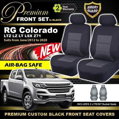 $89 • Buy FRONT Premium BLACK HOLDEN RG COLORADO Seat Covers LTZ LT LZ LSX Z71 6/2012-2020