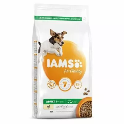 Iams Vitality Adult Dog Food Small Medium Breed Chicken Healthy Kibble  2kg • £13.43