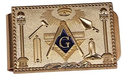 Masonic Gold Money Clip Mystery Holds Cash & Credit Cards Fashion Iconic Stylish • $5.62