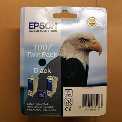 £9.90 • Buy Genuine EPSON T007 Black Ink Cartridge (TWIN PACK) - Unopened Packet - BB 2015