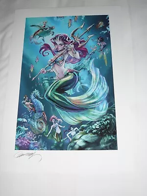 2023 SDCC Triton Mermaid Art Print High Quality Signed By J Scott Campbell 13x19 • $79.99