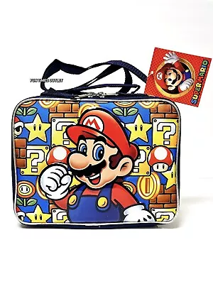 Super Mario Bros Insulated Lunch Bag Tote School Lunchbox Video Gamer Nintendo  • $17.95