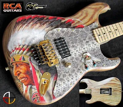 Indian Chief Strat Custom Airbrushed Guitar • $1000