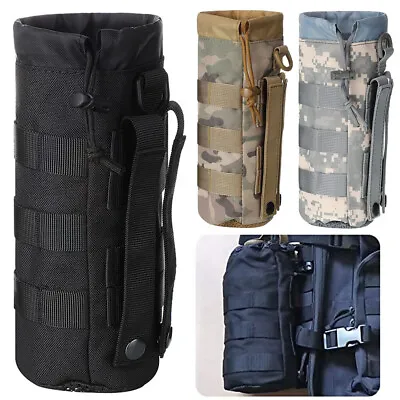 Tactical Molle Military Drawstring Kettle Pouch Holder Travel Water Bottle Pouch • $6.99