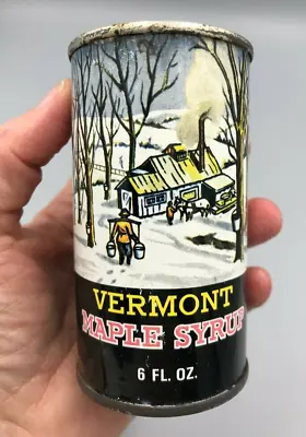 Vintage VERMONT MAPLE SYRUP TIN 6 Oz Can Advertising FAIRFIELD • $34.95