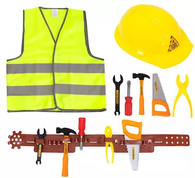 Kids Childrens Builder Costume Toy Tool Set Fancy Dress Construction Worker • £9.99