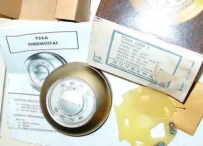 Vintage Honeywell The Round T26A Gold Thermostat Box Parts Lot MCM Art Deco USA • $19.99