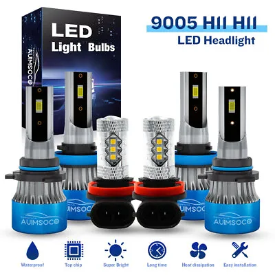 LED Headlight Fog Light Kit High Low Beam Bulbs 6000K For Chevy Sonic 2012-2016 • $55.99