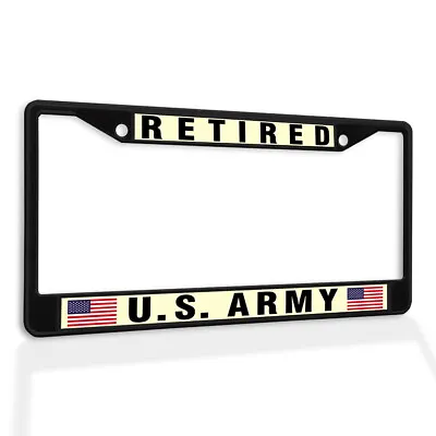 Metal License Plate Frame Vinyl Insert Retired U.S.Army • $17.99