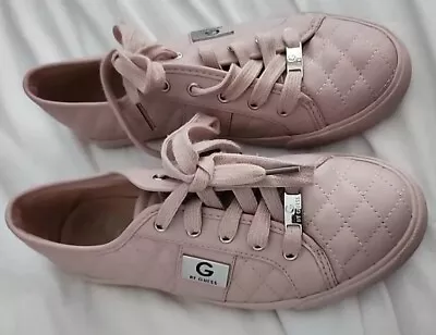 Guess Women's Fashion Sneakers Shoes Size 8.5 M Lace Up Cross Stitched Soft Pink • $19.99