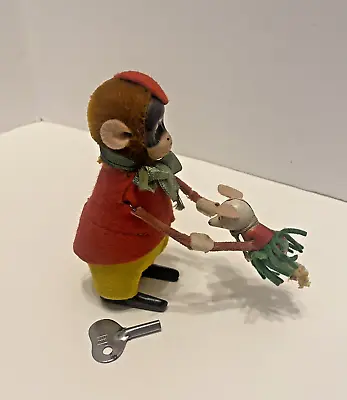 £8.20 • Buy Vintage Schuco Dancing Monkey & Mouse Wind Up Toy With Key - Working
