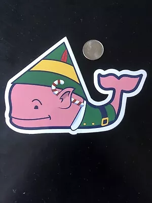 New Vineyard Vines Elf Christmas Whale Sticker Hydroflask Yeti Car Decal • $2.80