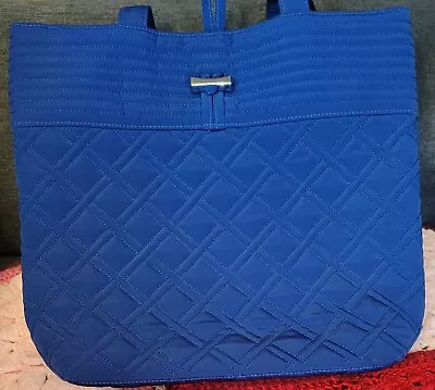 Vera Bradley Coastal Blue Quilted Microfiber Large Tote Bag • $30