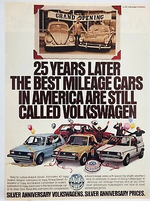 1981 VW Volkswagen Rabbit Diesel Silver Anniv Print Ad Poster Man Cave Art Deco • $10.88