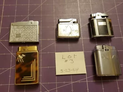 Vintage Cigarette Lighter Lot Of 5/Lot 3 Kreisler Ronson Imperial Shalco Music • $24.99