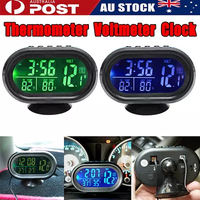 12V Car LCD Digital Thermometer Voltmeter Monitor Alarm Clock Cigarette Lighter • $18.50