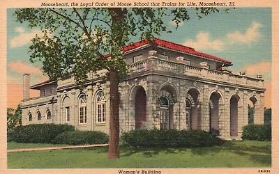 Postcard IL Mooseheart Illinois Woman's Building Linen Vintage PC F2522 • $3