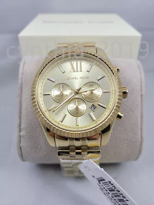 NEW Michael Kors MK8281 Lexington Chronograph Gold Tone Men's Wrist Watch • $97