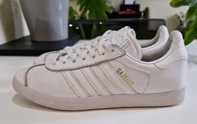 Adidas Gazelle Ii Originals. Size 5 Uk Trainers. White/gld • £5.95