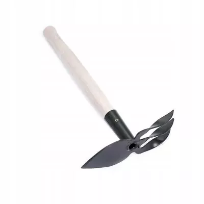 Claw Hoe With Wood Handle Soil Hand Fork Digging Dutch Cultivator • £7.29