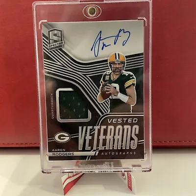 Aaron Rodgers Vested Veterans 2021 On Card Auto Player Worn 6/10 • $600