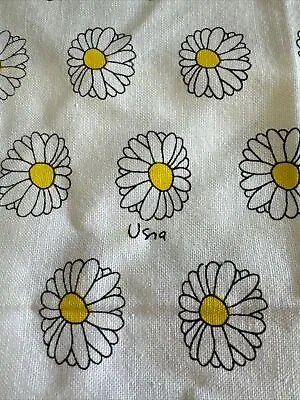 Vtg 60s 70s Vera Neumann Napkin Set 4 White Yellow Mod Daisy Flower Daises MCM • $36