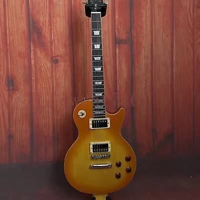 LP Electric Guitar 6 String Yellow Mahogany Body&Neck HH Pickups Chrome Hardware • $276