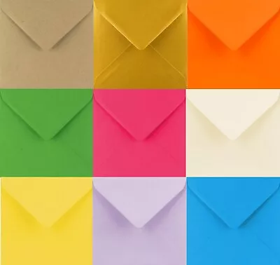 155 X 155mm Square Coloured Envelopes For Greeting Cards Invitation Craft • £5.69