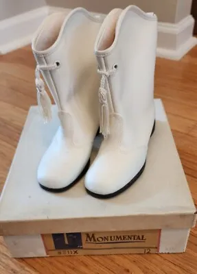 Vintage White Leather Majorette Boots Marching Band Drill Teams Size 5! • $29.99