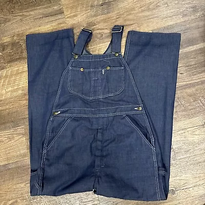 Vintage Sears Overalls Men's 36 X 34 Blue Cotton Denim Farmer Bib Union Made • $29.99