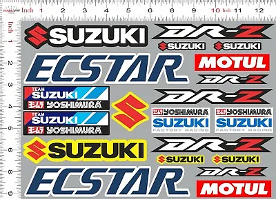 Suzuki DR-Z Decals Motorcycle Suzuki Yoshimura Stickers Ecstar Motul  • $20