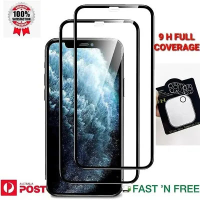 For IPhone X MAX 11 12 13 14 15 Full Coverage 9H Tempered Glass Screen Protector • $4.99