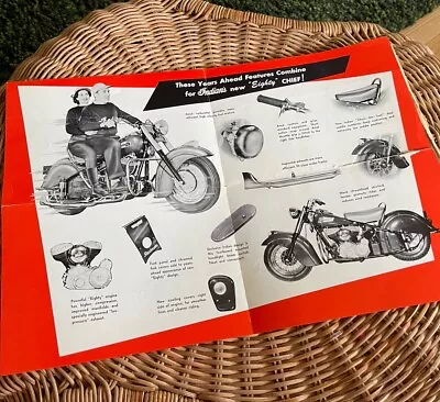 Original 1952 Indian 80 Chief Motorcycle Brochure Vintage Sales Mailer Bike • $49.99