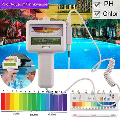 £17.99 • Buy Digital PH Chlorine Meter Monitor Quality Tester For Swimming Pool Tub Aquarium
