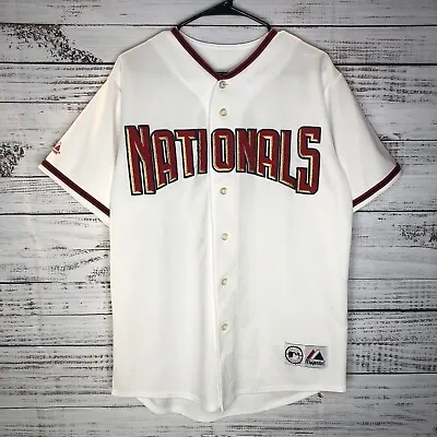 $20 • Buy Majestic Washington Nationals MLB Jersey Custom Made For WWFD Radio Host Large