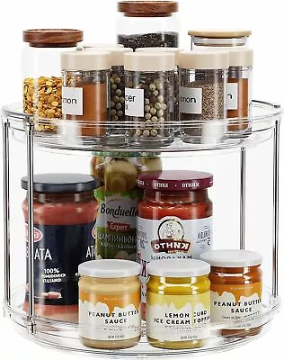 2 Tier Lazy Susan Turntable Organizer 9.25'' Rotating Spice Rack Organization  • $19.01