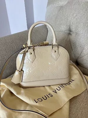 Auth LOUIS VUITTON Alma Vernis Crossbody Bag Shoulder Bag Light Beige • $895