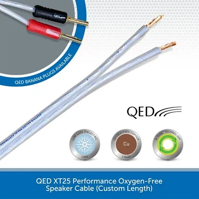 QED XT25 Performance Speaker Cable Oxygen Free OFC Unterminated PER METRE • £5.95