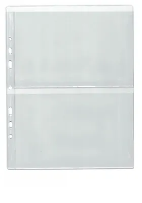 10 Pages For Banknote Album TYPE 2 Pockets Per Page Clear Sleeves 188mm X 120mm • £8.19