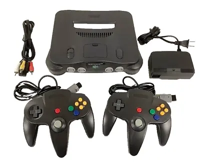 Original N64 Nintendo 64 Complete Gaming System BLACK Video Game Console Bundle • $151.95