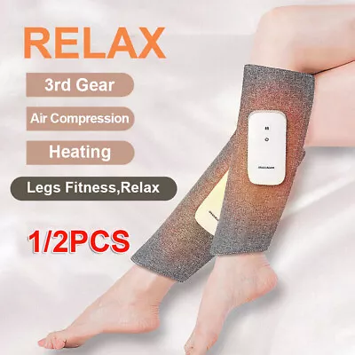 Leg Massager Heated Air Compression Foot Massage Calf Circulation Muscle Relax • $42.95